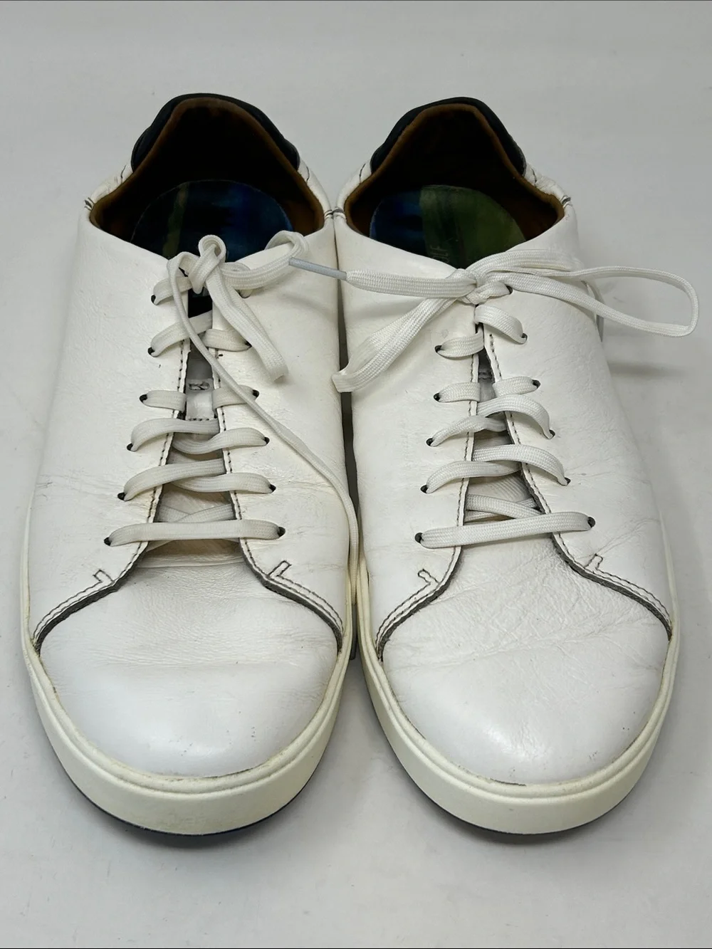 OluKai Mens WAIALAE White Leather Golf Athleisure Tennis Shoes 10.5